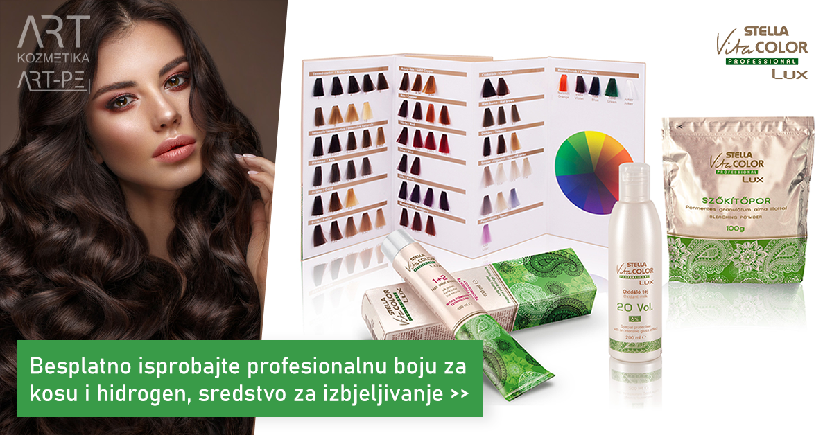 Besplatno isprobajte 2 profesionalne boje za kosu, hidrogen i sredstvo za izbjeljivanje Vita Color LUX