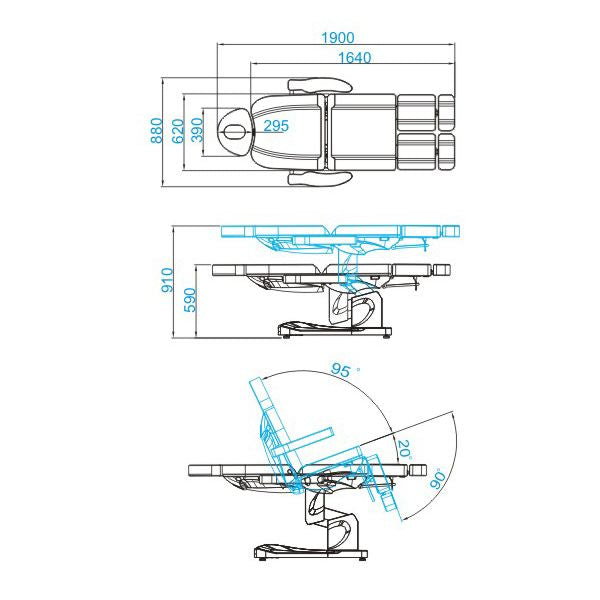 Kozmetična miza 708AS | 3 x motor | AS9095