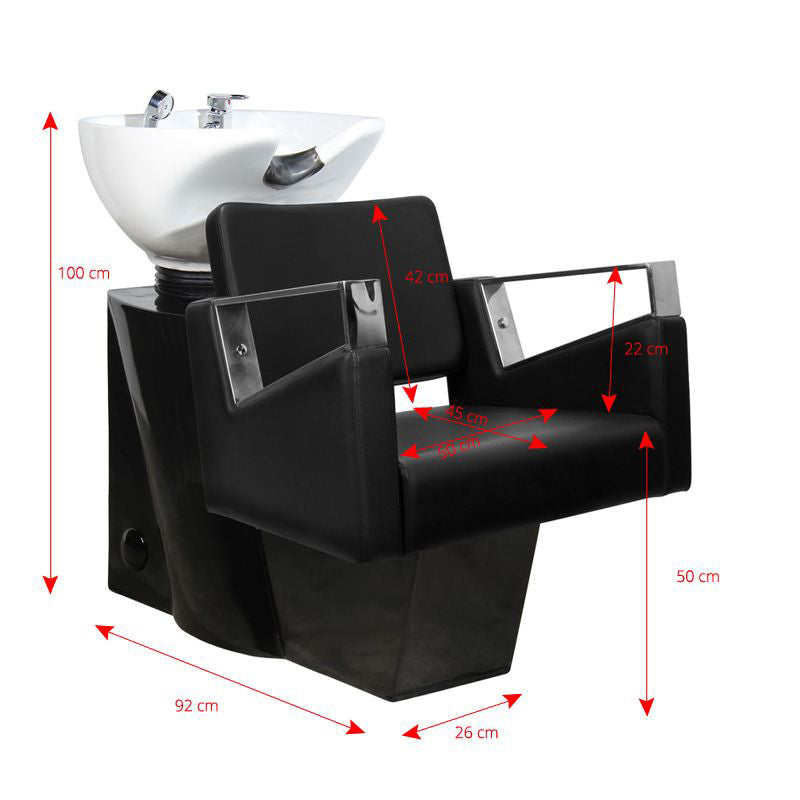 Frizerski umivalnik - AS 9229 - črn