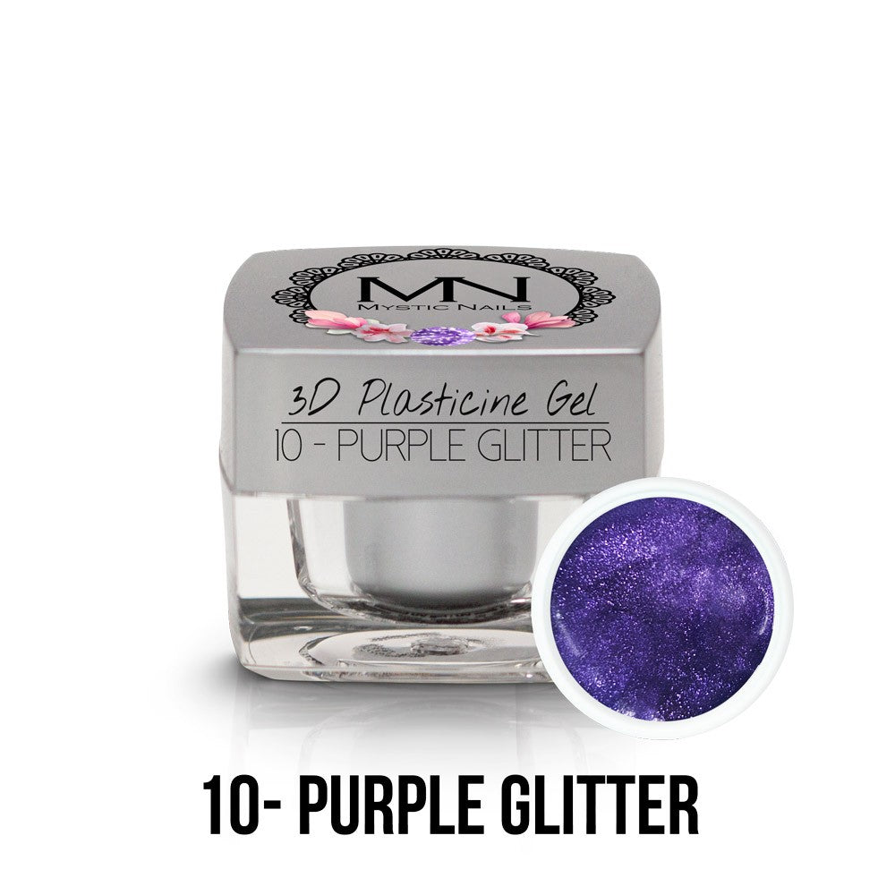 VT - Mystic Nails 3D Plasticine Gel 10 Purple Glitter - 3,5g