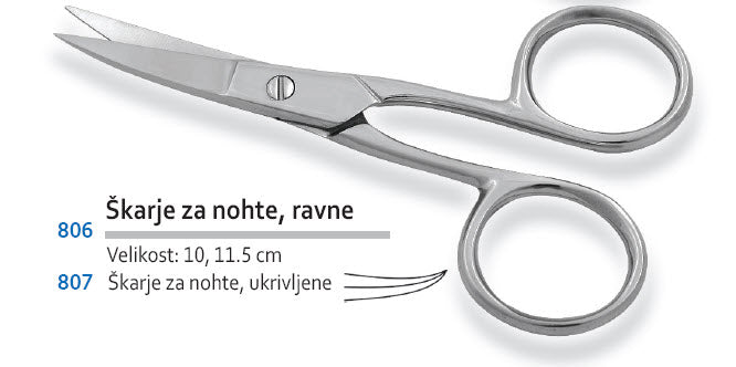 807 - Škarje za nohte - ukrivljene 9cm