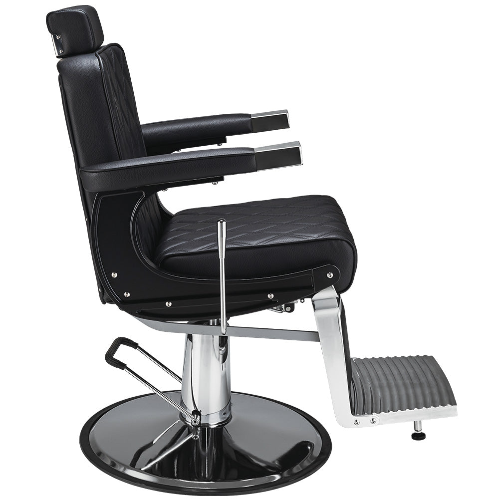 Brivski stol Duke (črno oblazinjenje)