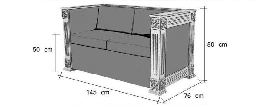 Čakalnica za frizerski salon Angel - dimenzije