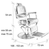 Frizerski - brivski stol | Silver | dimenzije