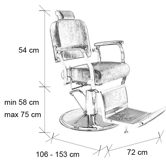 Frizerski - brivski stol | Silver | dimenzije