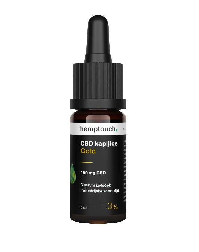 CBD kapljice Gold 150mg CBD Hemptouch 5ml (3%)