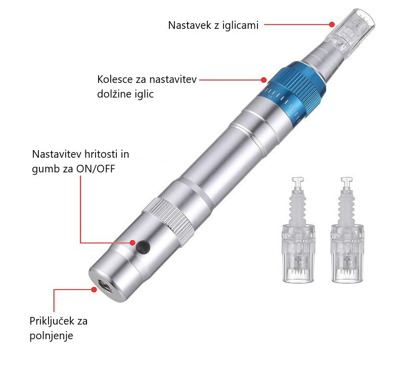 DermaPen METAL naprava za iglično mezoterapijo - brezžičen