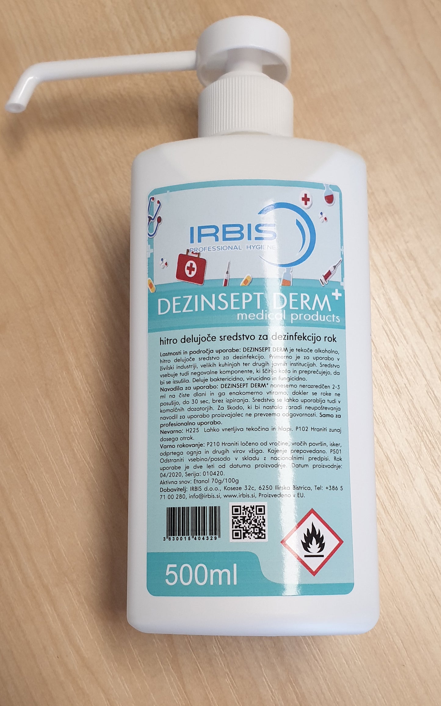 DEZINSEPT DERM+ 500 ml  - alkoholno sredstvo za roke s pumpico