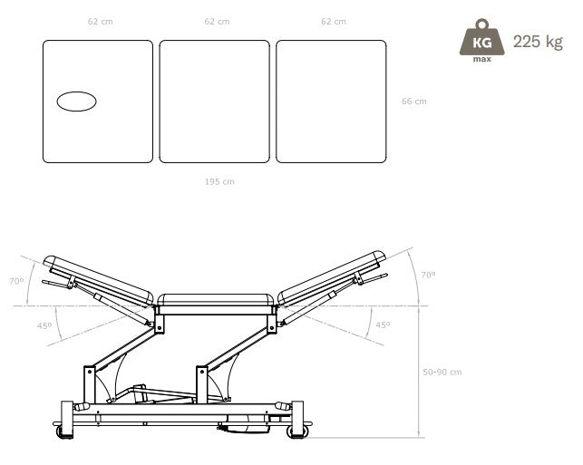 Električna terapevtska miza EL03E Dyna