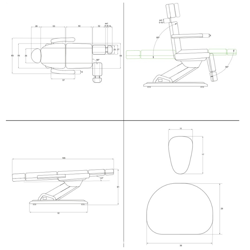 Električni pedikerski stol Solstice - bel - 3x motor