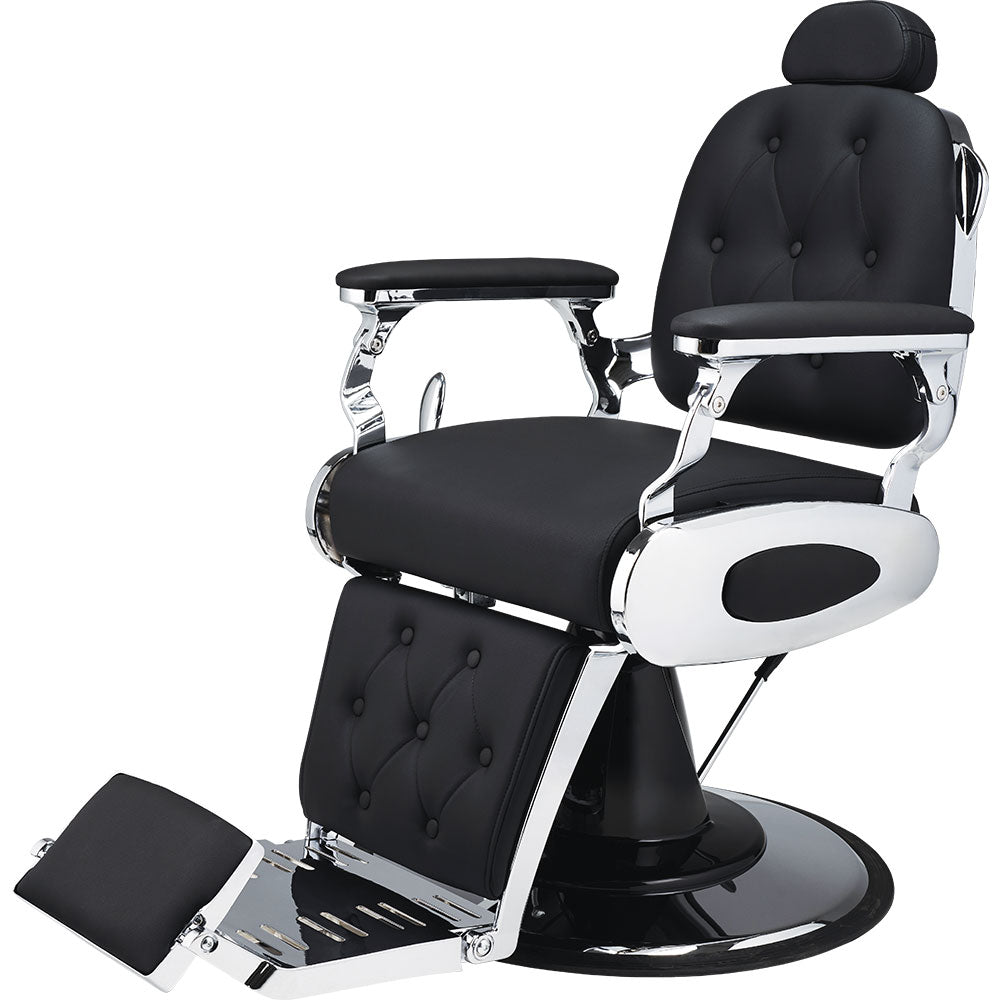 Brivski stol Lion (črno oblazinjenje)