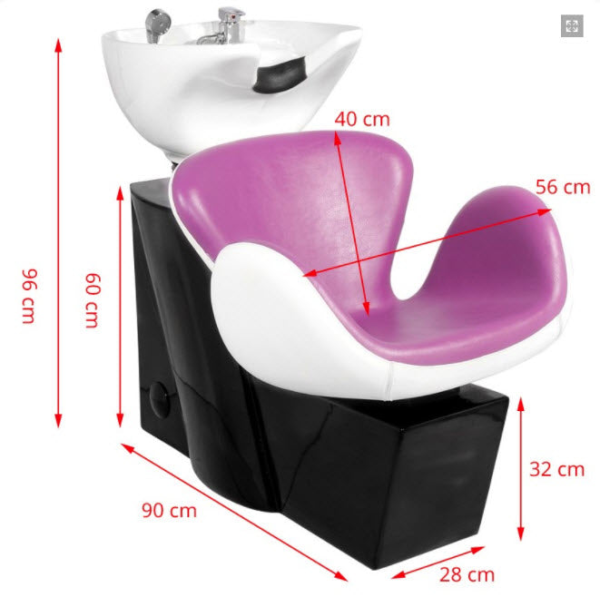 Frizerski umivalnik - AS 9224a - vijolčen bel