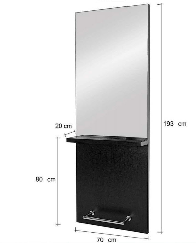 Frizersko ogledalo Amy - dimenzije