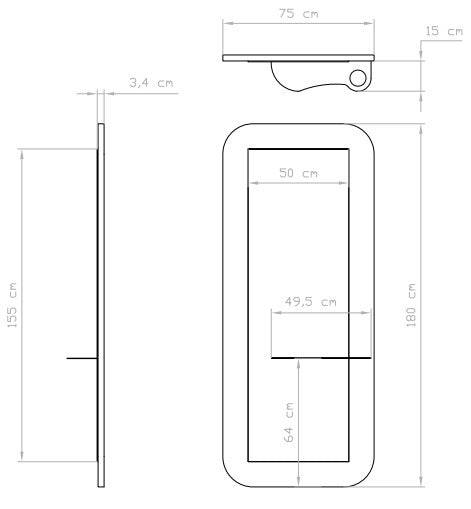 Ogledalo za frizerski salon KEEW bele barve - razstavni eksponat