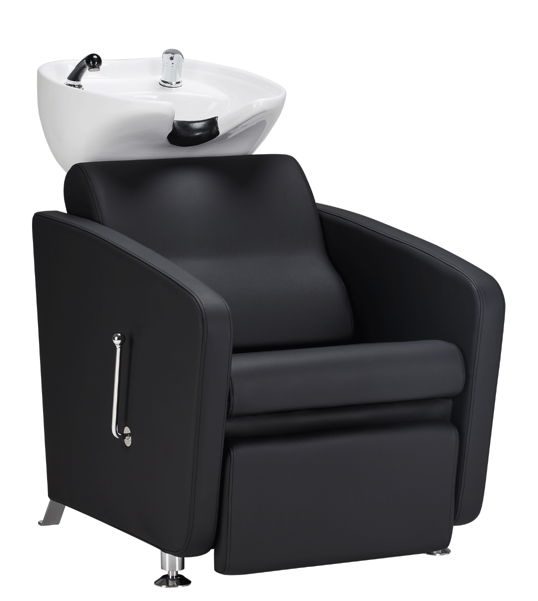 Frizerski umivaonik Komfort | crna presvlaka, bijela keramika