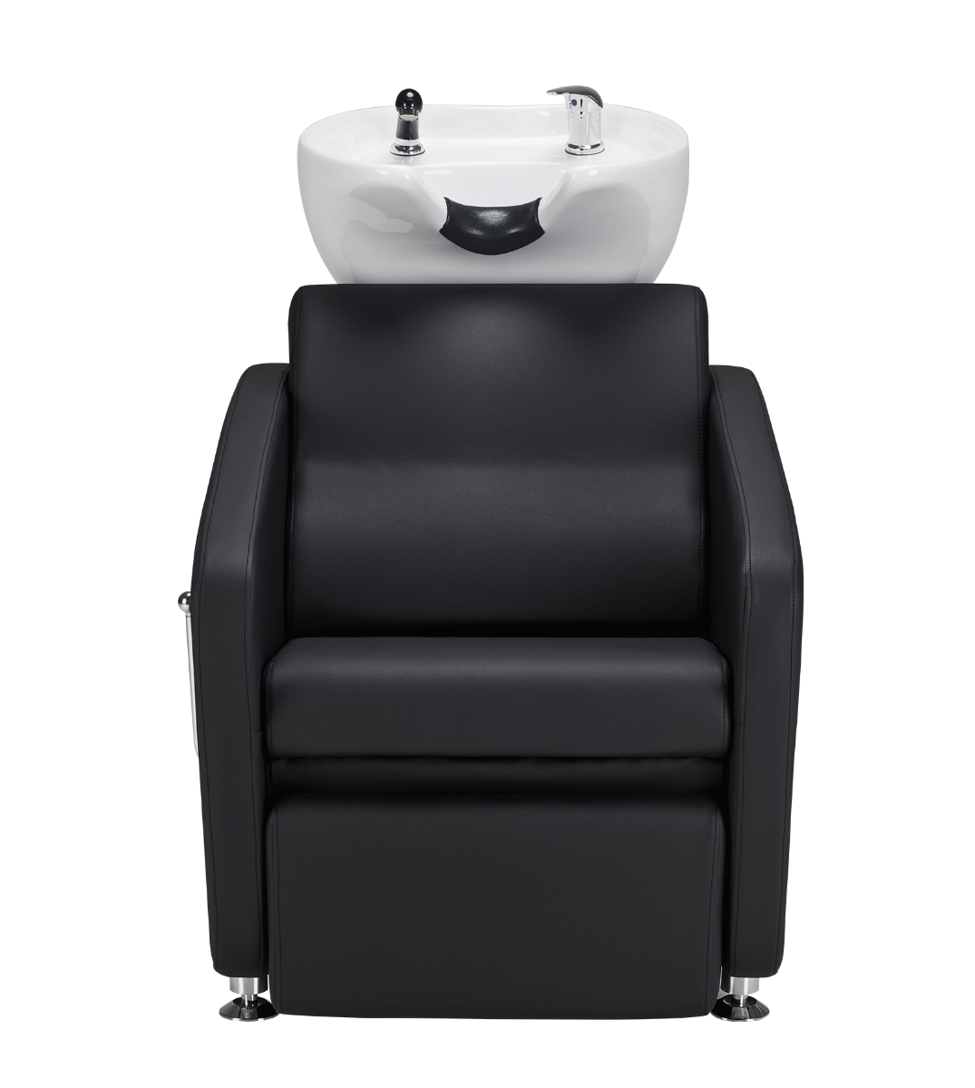Frizerski umivaonik Komfort | crna presvlaka, bijela keramika