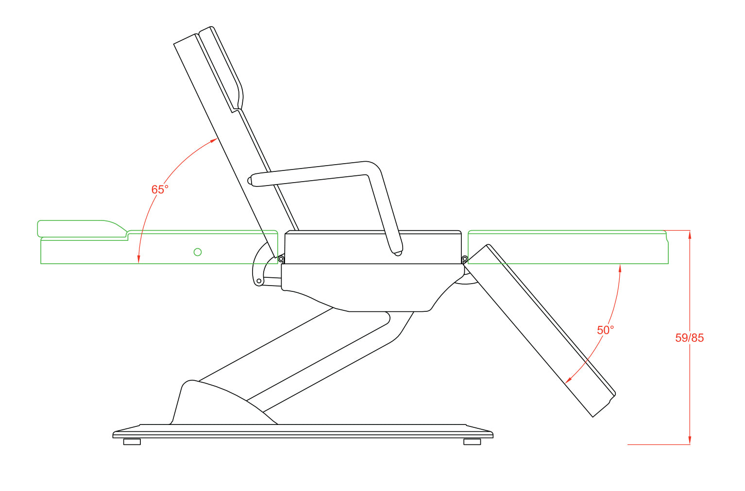 Kozmetična / masažna miza Fox-2214A | Ster | 
