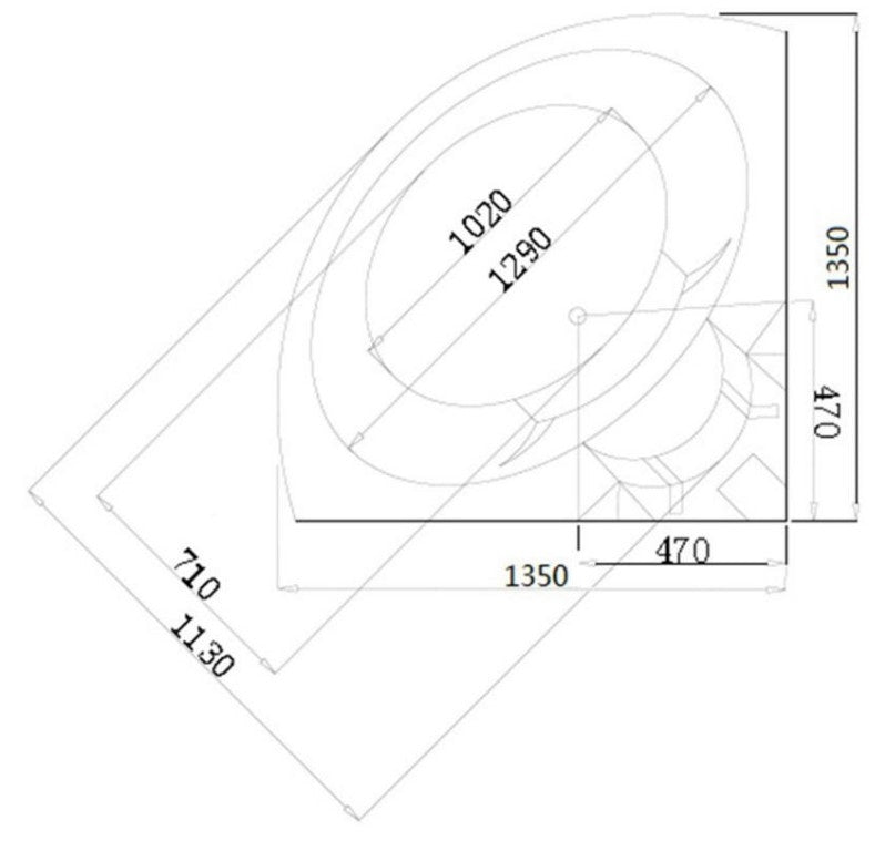 Masažna kad ART - Amsterdam dimenzije