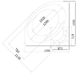 Masažna kad ART - Amsterdam dimenzije