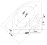 Masažna kad ART - Amsterdam dimenzije