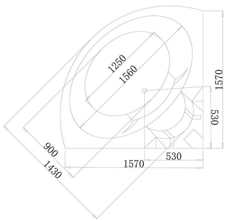 Masažna kad ART - Amsterdam dimenzije