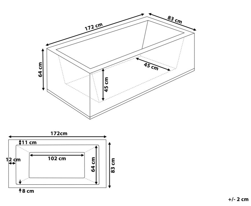 Masažna kad ART - Bora dimenzije
