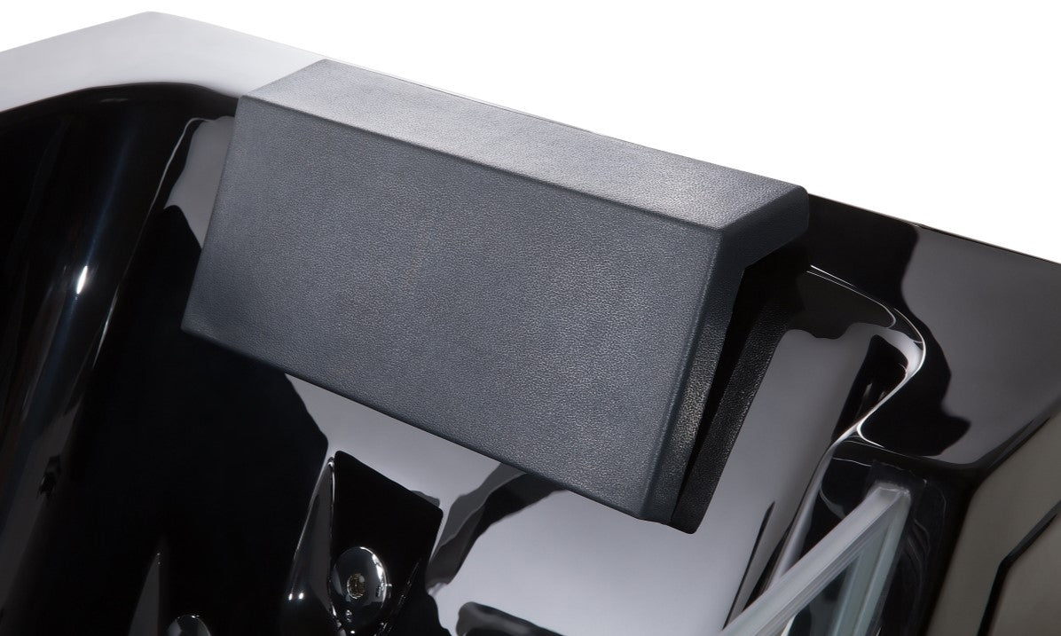 Masažna kad ART - Solaire črna nasloni za glavo