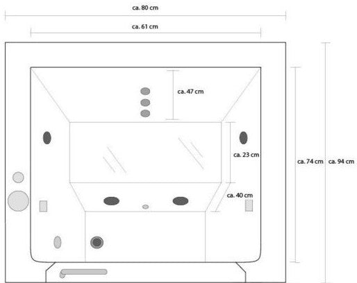 Masažna kad ART - Elder stoječa dimenzije