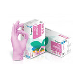 Nitrilne zaščitne rokavice roza brez pudra 100kom
