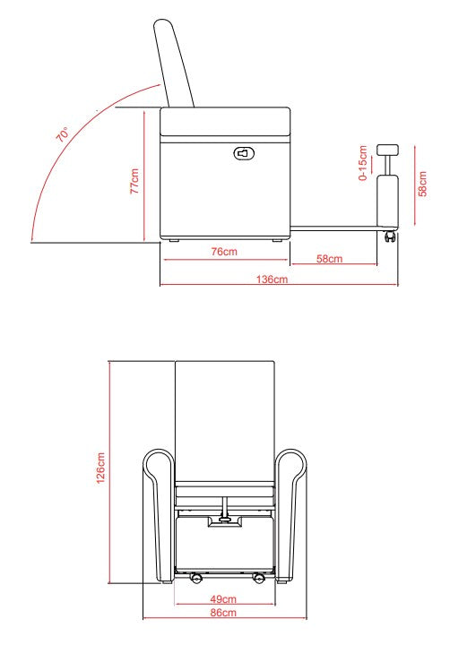 Stol za pedikuro 4200 | Pira | bel