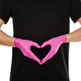 Rokavice nitril, brez pudra, S, magenta, 100/1