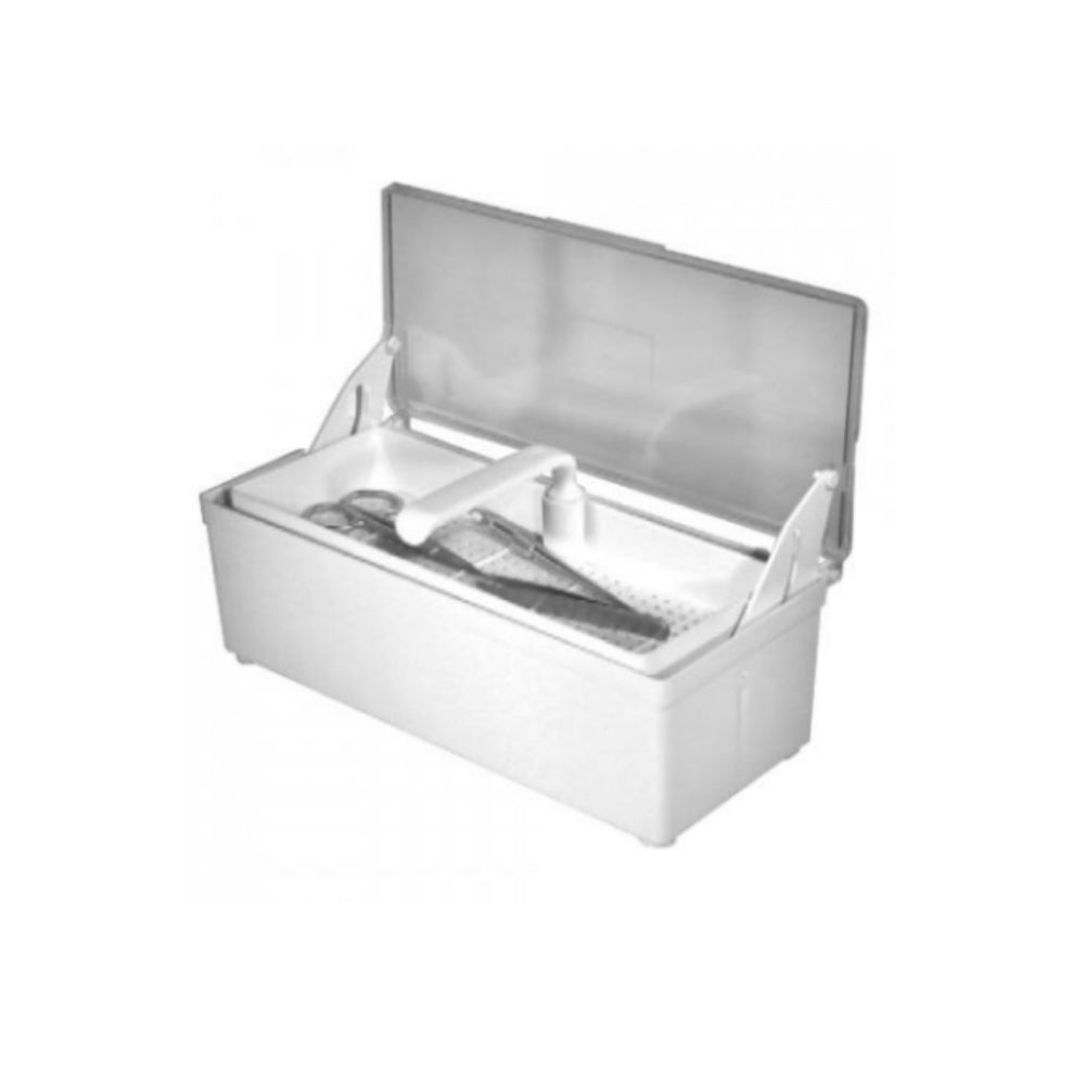 Posoda z izvlečnim pladnjem za sterilizacijo z alkoholom