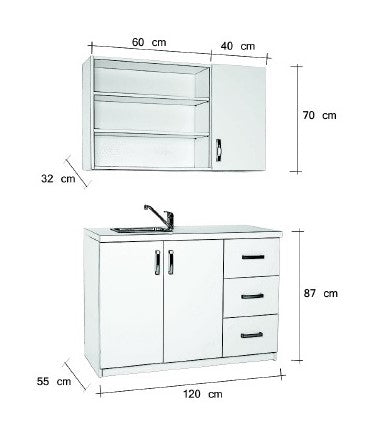 Omarica za shranjevanje / frizerska ali kozmetična omarica - Modo II dimenzije
