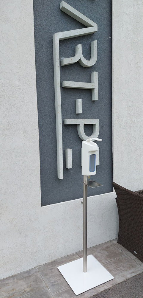 Talno stojalo za dezinfekcijo s komolčnim dozatorjem 1000 ml