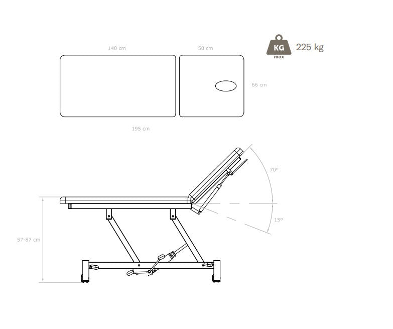 Terapevtska miza EL02H - Natu