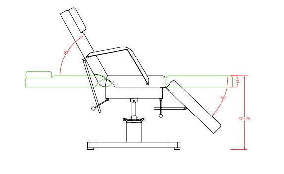 Tridelna kozmetična miza - Ment naklon