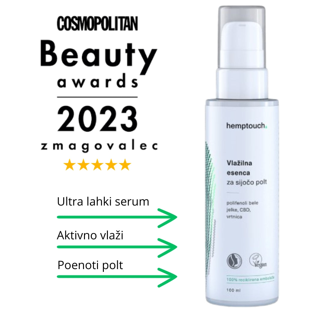 Vlažilna esenca za sijočo polt 100 ml | Hemptouch |