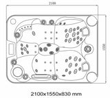 Zunanji SPA masažni bazen ART - Master dimenzije